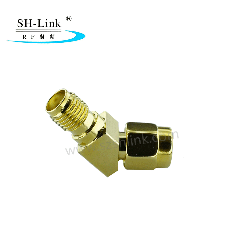 RF coaxial 135 degree SMA female adaptor, SMA female to SMA male adaptor